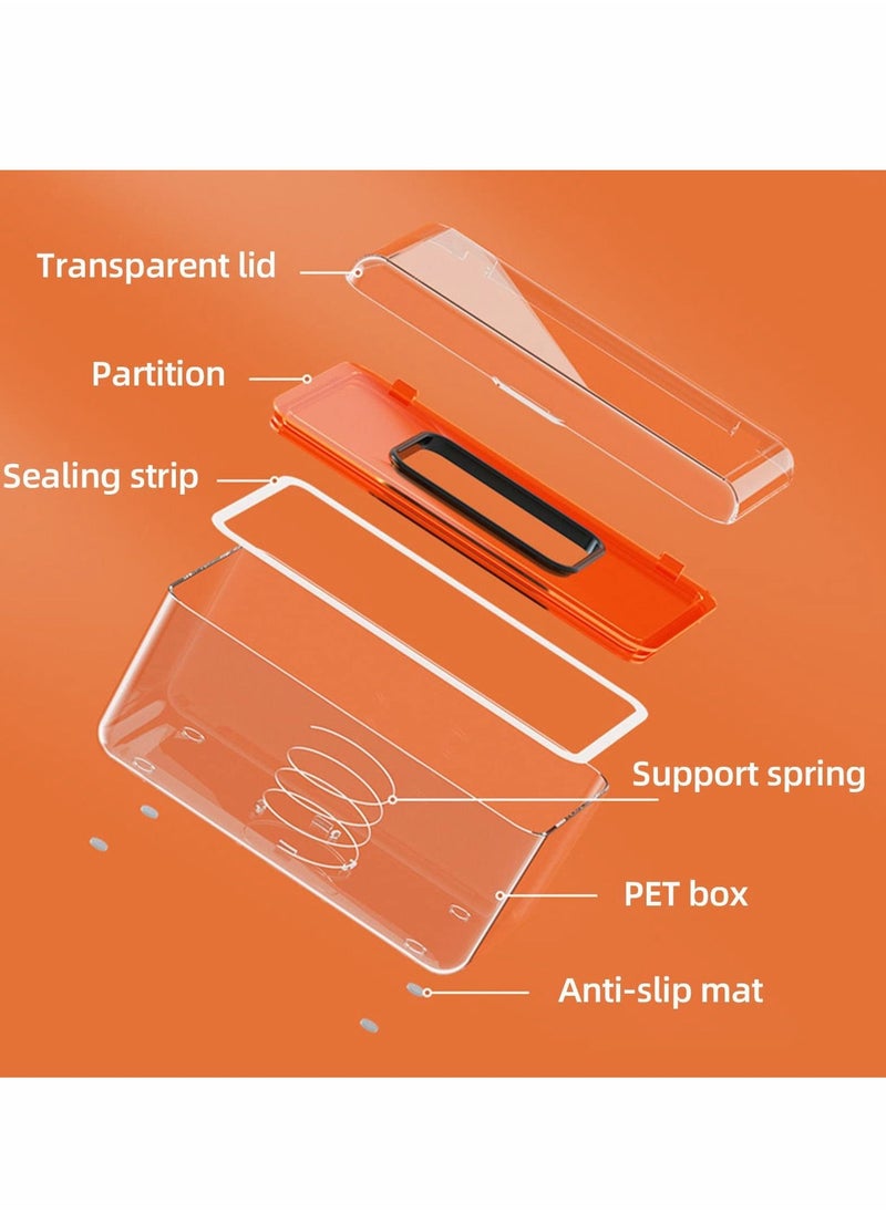 Excefore - Mask Storage Box with Lid and Wire Spring, Masks Container for Office and Home, Storage Case Organizer for Facial Masks, Clear Acrylic Tissue Holder - Image 1