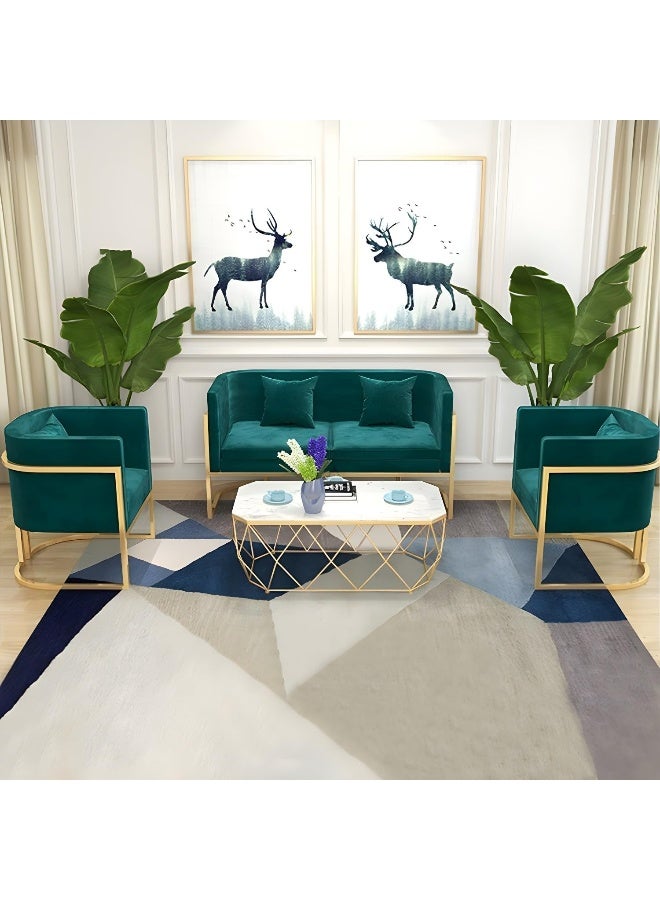 Zayn comforts Glam Flannel Upholstered Metal Sofa With Foam Seat And Brass Legs - Image 4