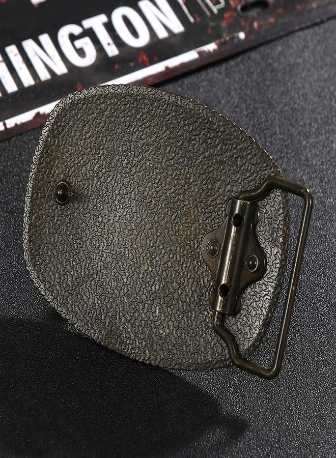 KDG Western Cowboy Belt Buckles Antique Copper Large Custom Belt Buckles Engraved Floral with Rope Edge Novelty Buckles - Image 3
