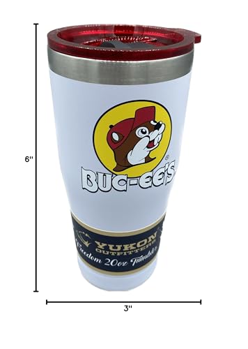 Buc-ee's White Stainless Steel Freedom Tumbler With Color Logo  Double Wall Vacuum Insulated  Tinted Slide Lid  Powder Finish  20 Ounces - Image 4