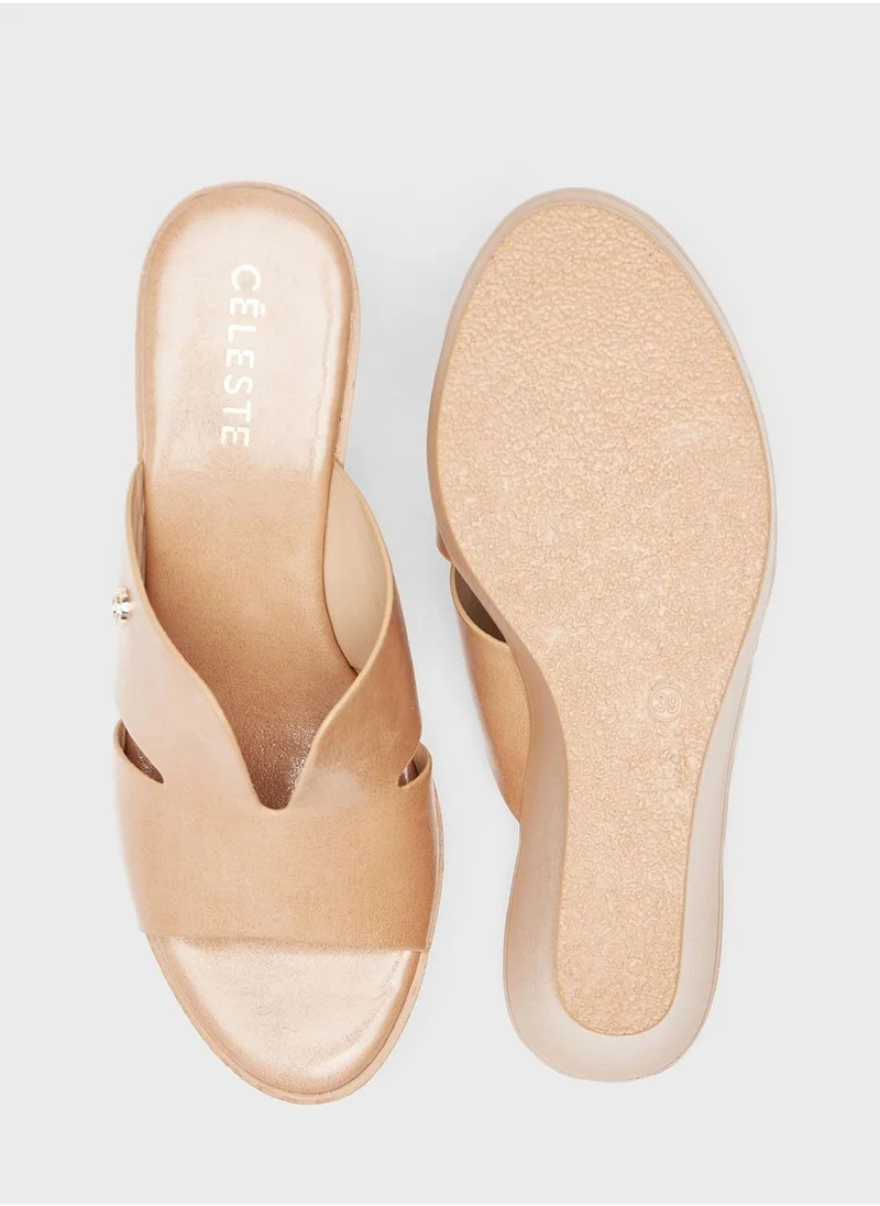 سيليست Multi Strap Wedge Sandals
