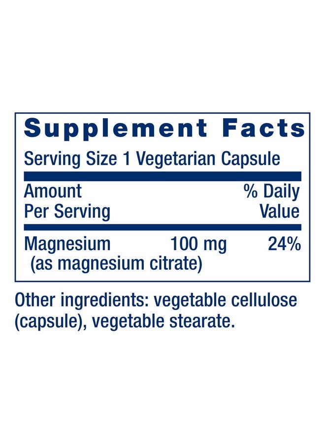 Life Extension Life Extension Magnesium Citrate, 100 Mg, 100 Vegetarian Capsules  - Image 2