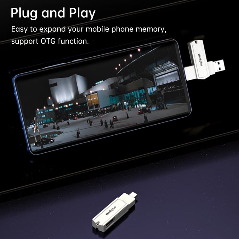 محرك فلاش Lenovo thinkplus TPCU301Plus سعة 128GB USB3.0 + منفذ Type-C - Image 3