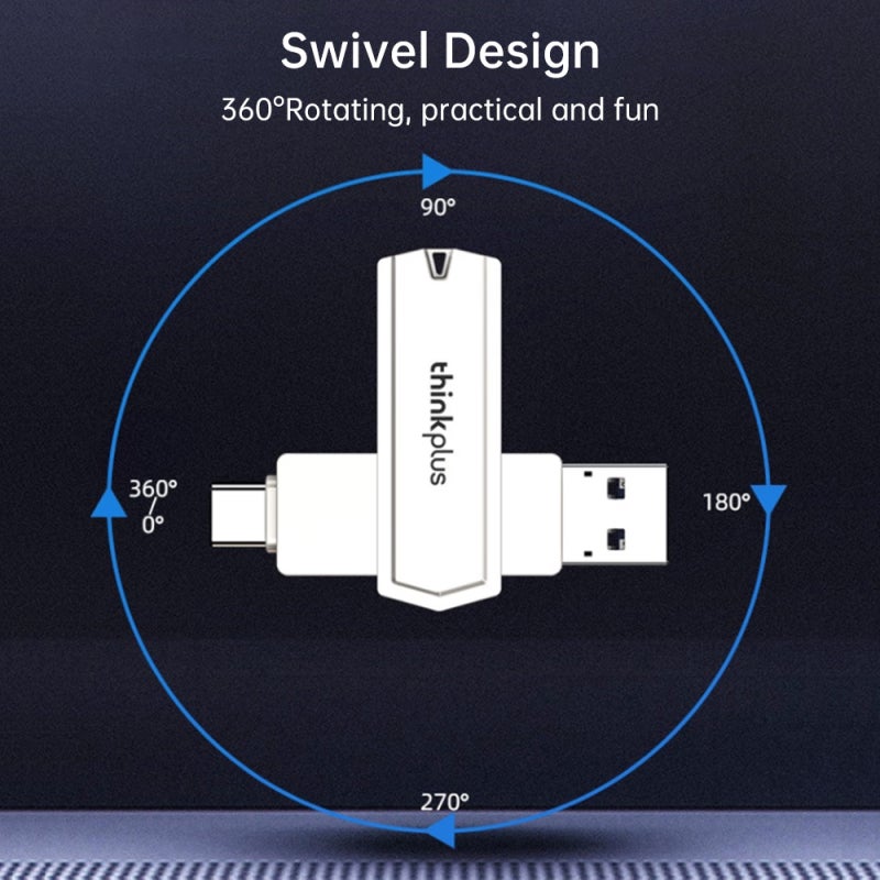 محرك فلاش Lenovo thinkplus TPCU301Plus سعة 128GB USB3.0 + منفذ Type-C - Image 5