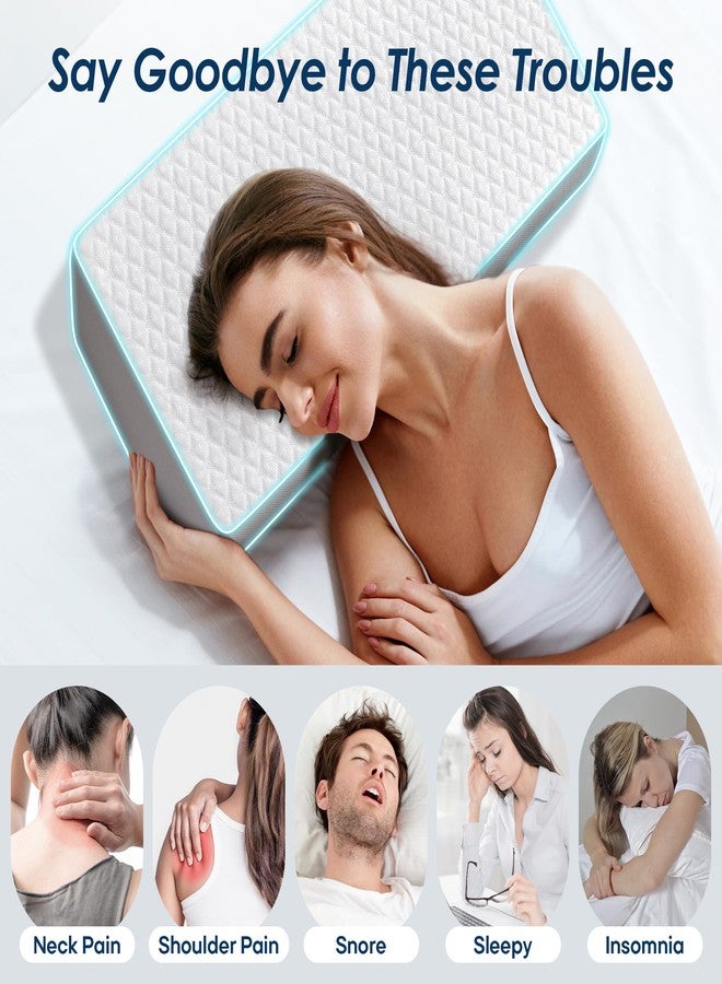 Kehangte Cooling Cube Pillow for Side Sleepers, Square Memory Foam Side Sleeper Pillow Firm Soft Double-Sided Supportive, Support Head Cervical Pillow for Neck Shoulder Pain, 24"x12"x5" - Image 5