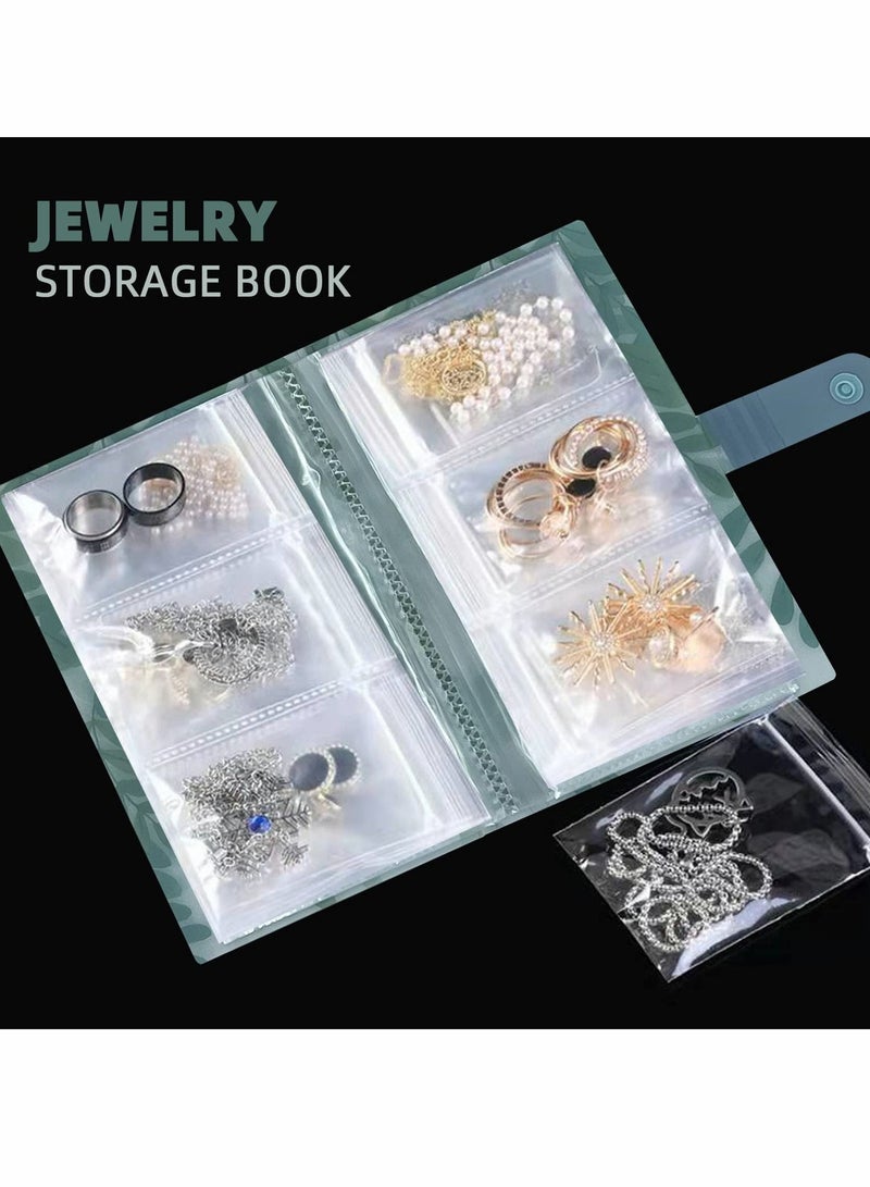 Y&D Jewelry Storage Book, PVC Transparent Card Holder Rings Necklace Earring Organizer Travel, Cute Book with 120 Pockets + 100 Pcs Small Bags  - Image 2