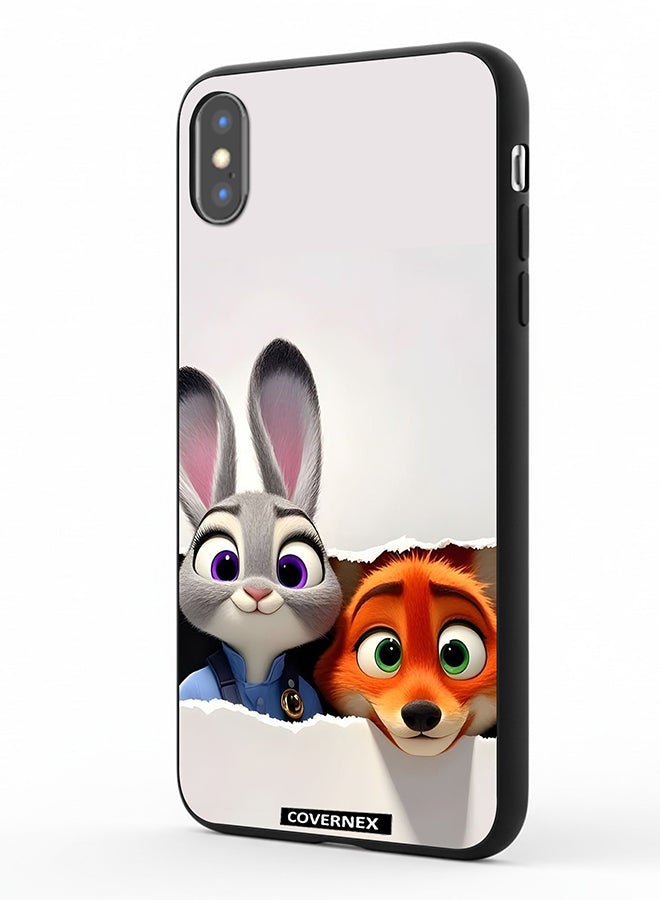 Covernex Apple iPhone Xs Protective Case Cover Printed Featuring Zootopia Dynamic Duo - Image 1