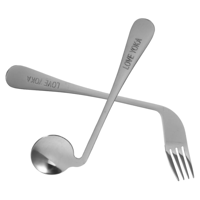 Ergonomic Curved Utensils For Elderly And Disabled Easy Grip Spoons Forks Set - Image 2
