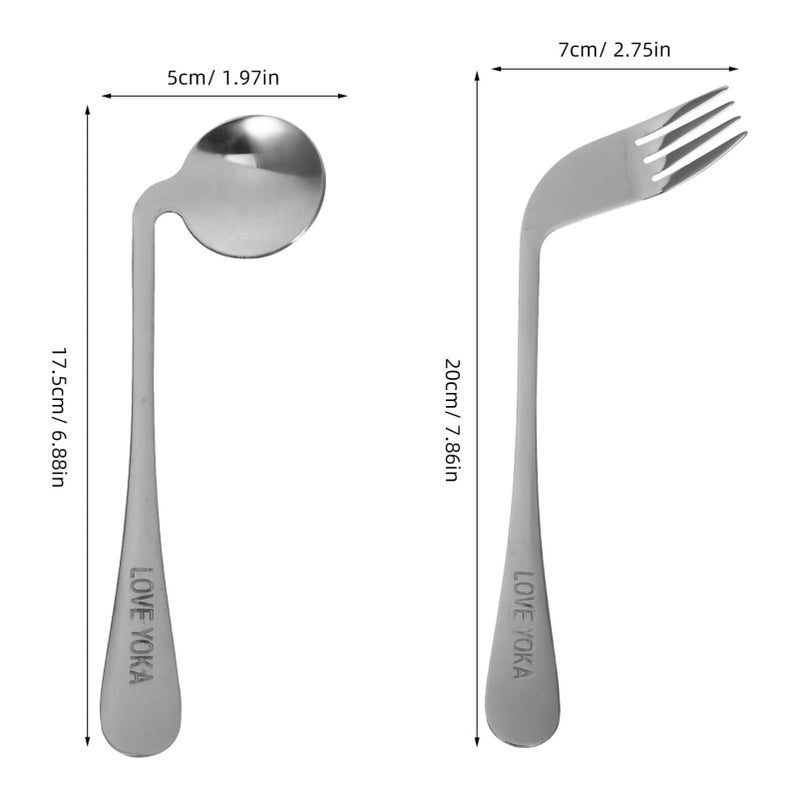 Ergonomic Curved Utensils For Elderly And Disabled Easy Grip Spoons Forks Set - Image 3
