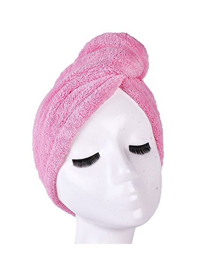 Pink Microfiber Hair Drying Towel Size 65x25cm - Image 1