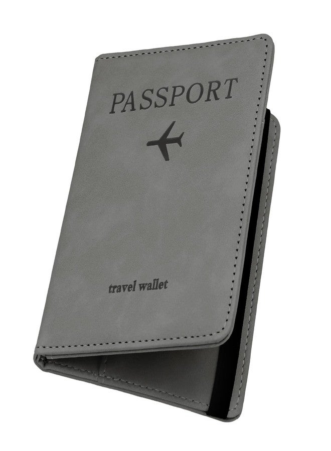 ILIYAH Liyah Passport Cover Luggage Tag Set - Family Travel Wallet, RFID Passport Cover Made of Leather, German, Luggage Tag for Suitcase, Europe Travel Tag for Children, gray, S, Minimalist - Image 1