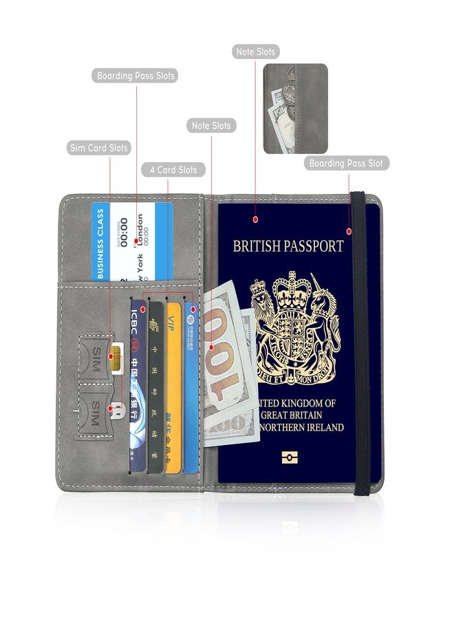 ILIYAH Liyah Passport Cover Luggage Tag Set - Family Travel Wallet, RFID Passport Cover Made of Leather, German, Luggage Tag for Suitcase, Europe Travel Tag for Children, gray, S, Minimalist - Image 5
