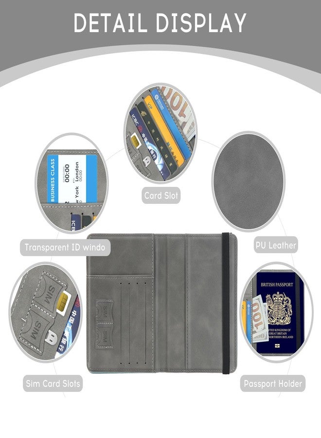 ILIYAH Liyah Passport Cover Luggage Tag Set - Family Travel Wallet, RFID Passport Cover Made of Leather, German, Luggage Tag for Suitcase, Europe Travel Tag for Children, gray, S, Minimalist - Image 4