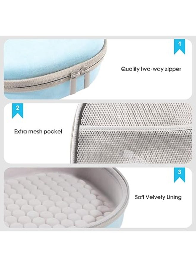 Hard Carrying Case for AirPods Max – Portable Travel Protective Storage Bag with Silicone Ear Cushion Cover and Mesh Pocket, Stylish Durable Design for Full Protection Against Bumps and Scratches – Light Blue - Image 4