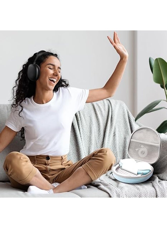 Hard Carrying Case for AirPods Max – Portable Travel Protective Storage Bag with Silicone Ear Cushion Cover and Mesh Pocket, Stylish Durable Design for Full Protection Against Bumps and Scratches – Light Blue - Image 5