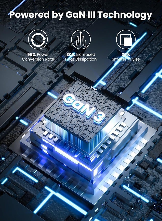 268W USB C Charger Charging Station - 5 Type-C Ports (100W, 4x 30W) and 3 USB Ports (QC18W) - Portable Desktop USB Charging Station PD QC DC for Mac-Book,Smartphone, I-Pad,Smartwatch - Image 5