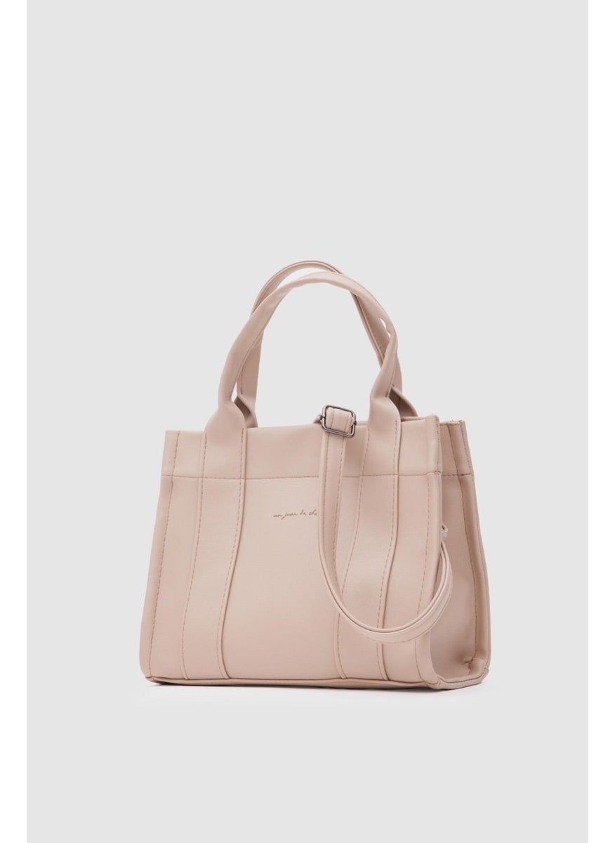 Shule Bags Bonnie Faux Leather Beige Tote Bag  - Image 2