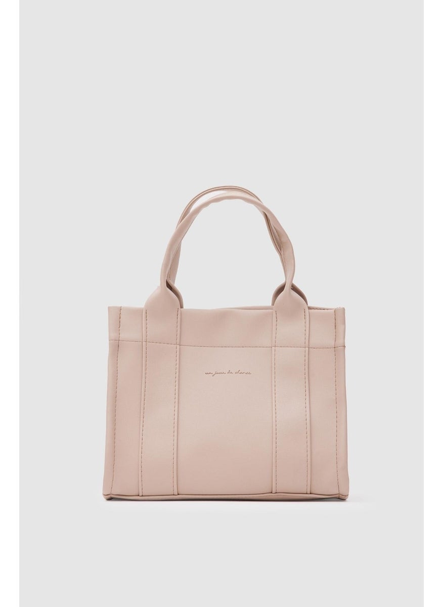 Shule Bags Bonnie Faux Leather Beige Tote Bag  - Image 1
