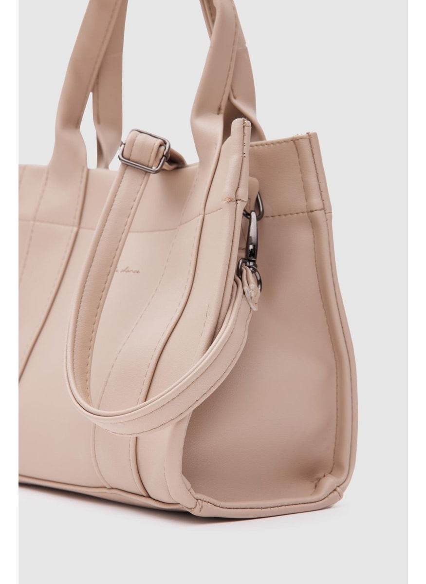 Shule Bags Bonnie Faux Leather Beige Tote Bag  - Image 3