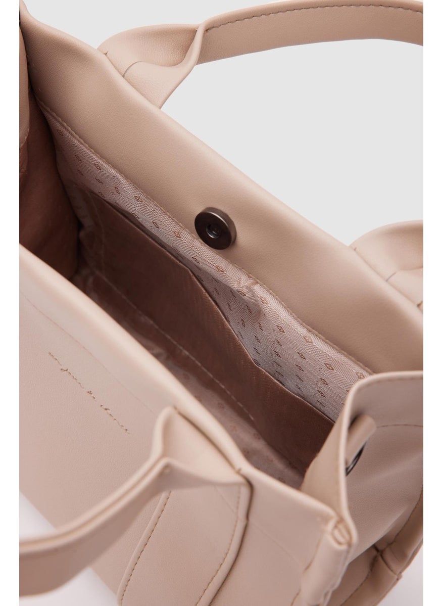 Shule Bags Bonnie Faux Leather Beige Tote Bag  - Image 4