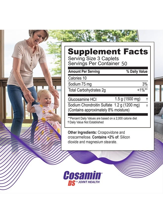 Nutramax Laboratories Cosamin DS, 1 Researched Glucosamine & Chondroitin Joint Health Supplement, 150 'Easy-to-Swallow' Caplets - Image 2