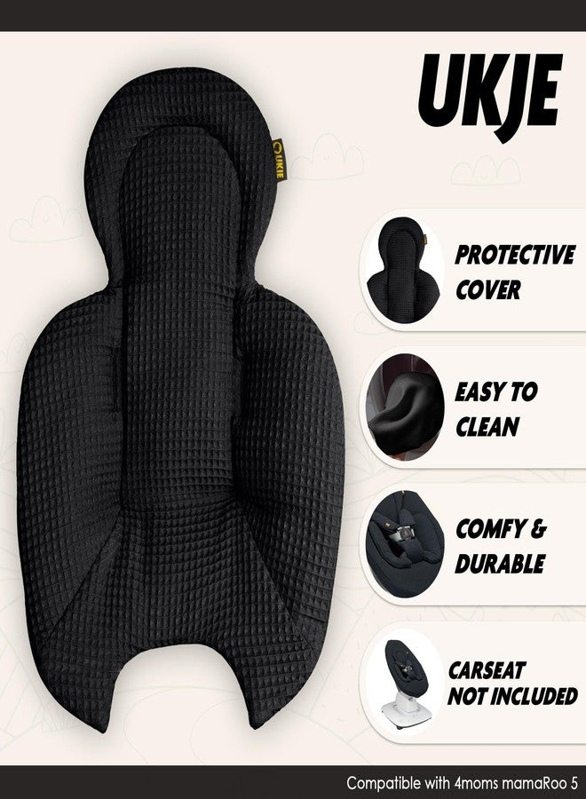 Ukje Swing Insert Rocker Cover Compatible with 4moms mamaRoo 5 Rockaroo Swing, Swing Accessories with Reversible Design, Easy to Install, Handmade in Europe - Black - Image 2