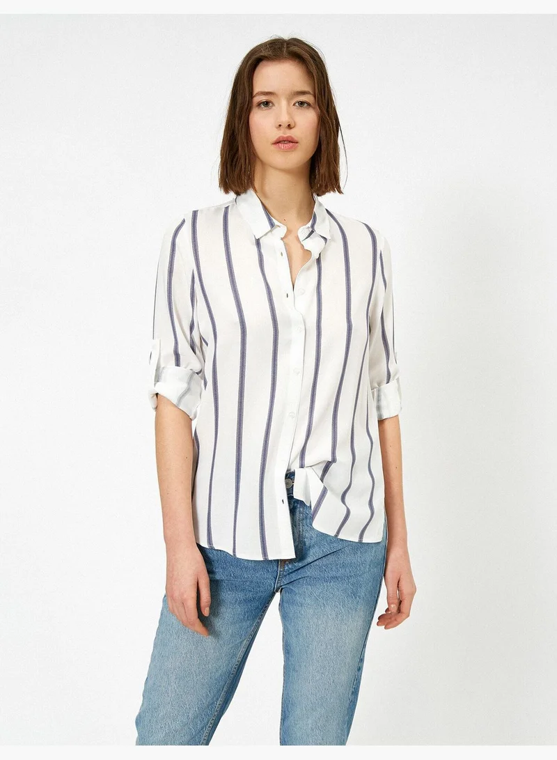 كوتون Striped Shirt