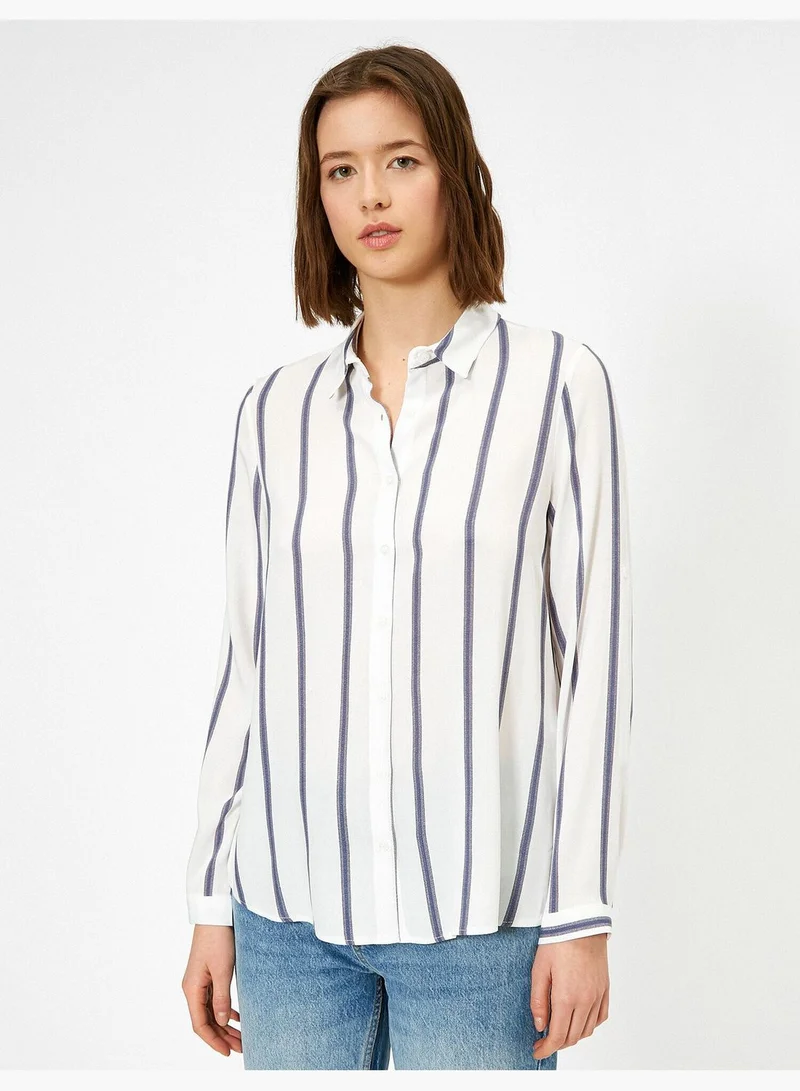 كوتون Striped Shirt