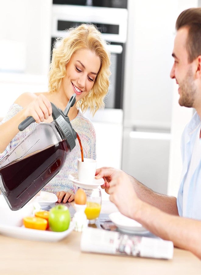 Osowake Cold Brew Coffee Maker 64 oz (2 Quart / 1.9 Liter) Mason Jar - Wide Mouth Pitcher with Handle & Stainless Steel Filter for Coffee, Iced Tea, Sun Tea, Lemonade, and Homemade Fruit Drinks - Image 2