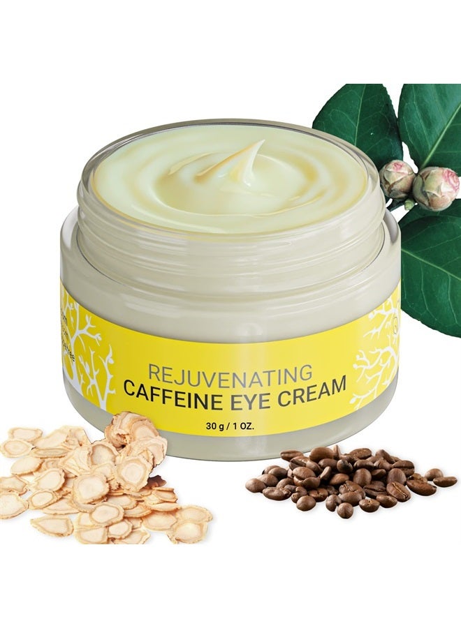 Caffeine Under Eye Cream Anti Aging Men and Women, for Wrinkles, Puffy Eyes and Dark Circles - Brightening & Firming, Minimize Bags, Puffiness and Fine Lines - Formulated in San Francisco