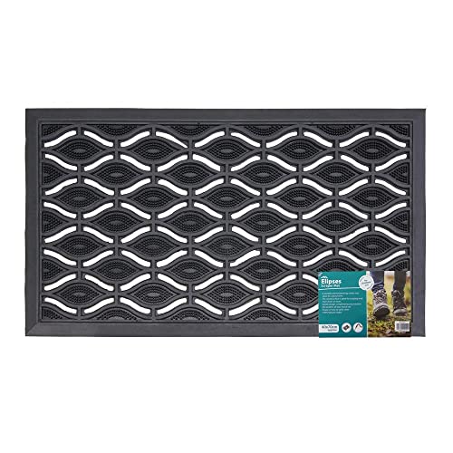 حصيرة باب مطاطية ثقيلة الوزن بتصميم عيون إهليلجية مناسبة للكارافان والمنزل والمكتب 40 × 70 سم