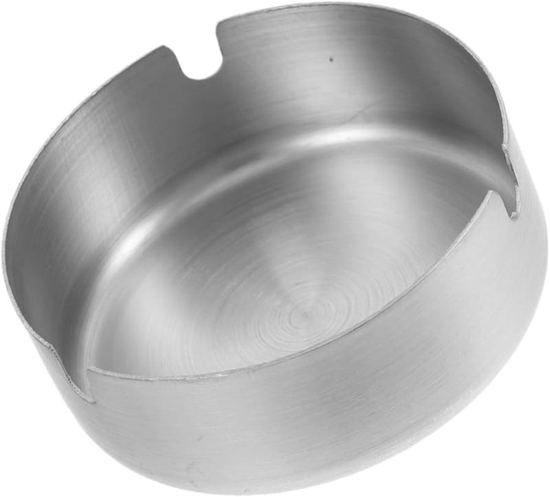Large Capacity Unbreakable Stainless Steel Ashtray Indoor Outdoor Anti Scattering Design Silver - Image 1