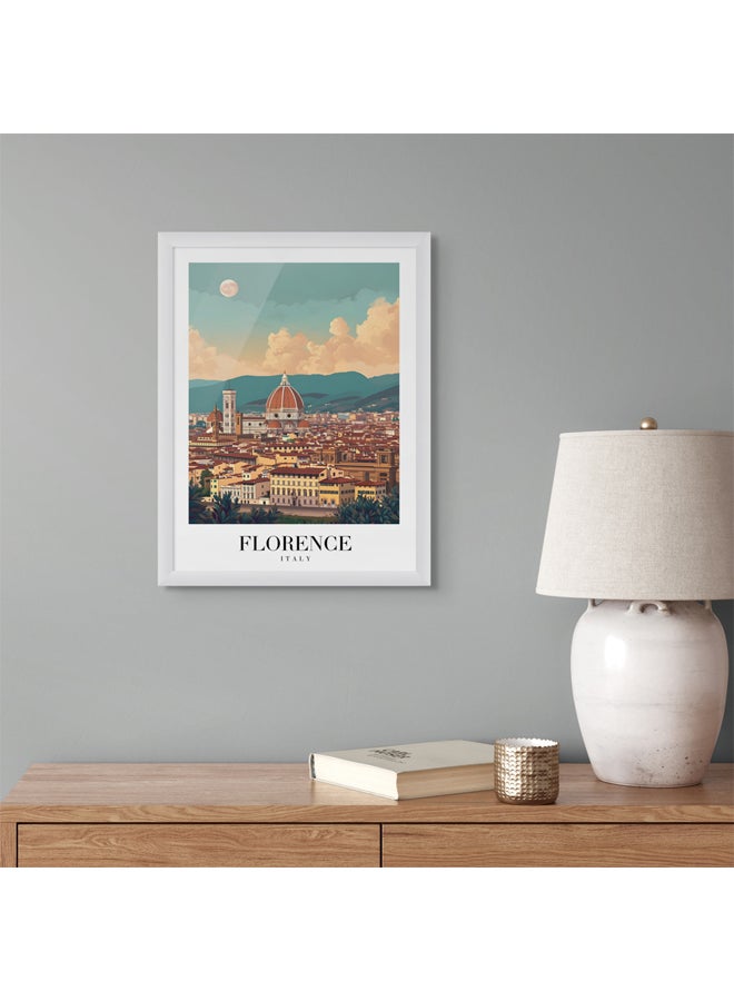 Art Decor Framed Fine Art Portrait Print of Florence Italy Cityscape Tuscan Architecture Landmark Artwork Travel Poster Wall Décor for Home Living Room Bedroom Office Hotels - Image 3