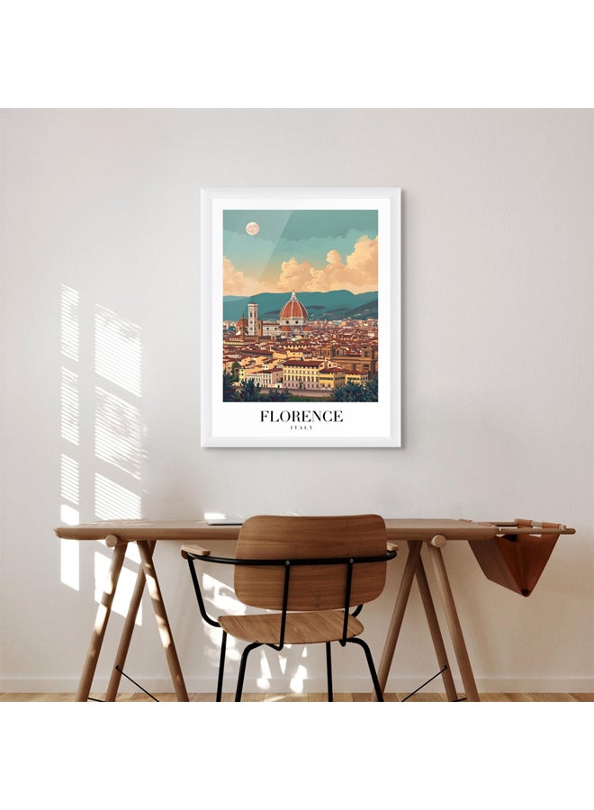 Art Decor Framed Fine Art Portrait Print of Florence Italy Cityscape Tuscan Architecture Landmark Artwork Travel Poster Wall Décor for Home Living Room Bedroom Office Hotels - Image 2