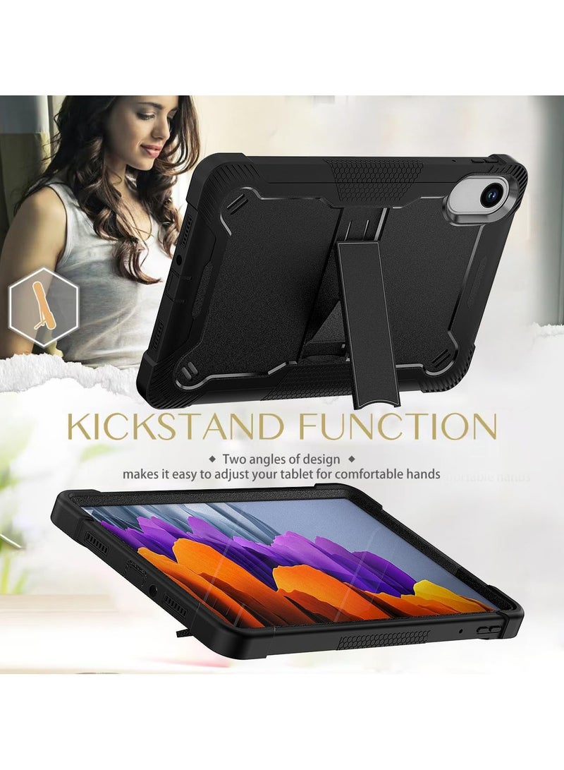 VKL Kids Case Compatible with Xiaomi Redmi Pad 2/ Redmi Pad SE 11 Inch 2025, 3 in 1 Hybrid Shockproof Silicone Gel Protective Tablet Cover Built In Stand (Black) - Image 4