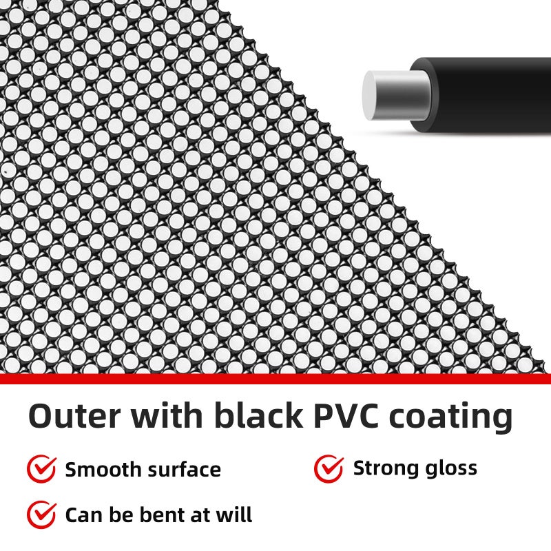 AggAuto Universal 40"x13" Car Grill Mesh - 100x33cm PVC Coated Stainless Steel Automotive Grille Insert Screen Bumper Vent, One of the Most Multifunctional Shape Grids Black - Image 4