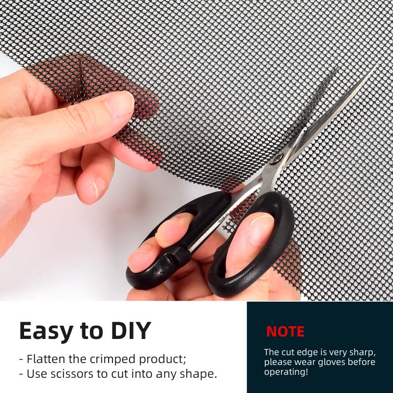 AggAuto Universal 40"x13" Car Grill Mesh - 100x33cm PVC Coated Stainless Steel Automotive Grille Insert Screen Bumper Vent, One of the Most Multifunctional Shape Grids Black - Image 5