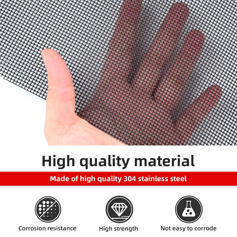 AggAuto Universal 40"x13" Car Grill Mesh - 100x33cm PVC Coated Stainless Steel Automotive Grille Insert Screen Bumper Vent, One of the Most Multifunctional Shape Grids Black - Image 3