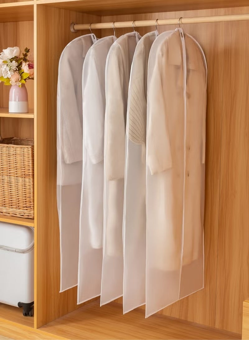 5 قطع من أغطية الملابس الشفافة المقاومة للغبار - الفساتين - واقيات خزانة مقاومة للرطوبة مع خياطة متينة - مثالية للمنزل والمساكن ومنظمات السفر - Image 1