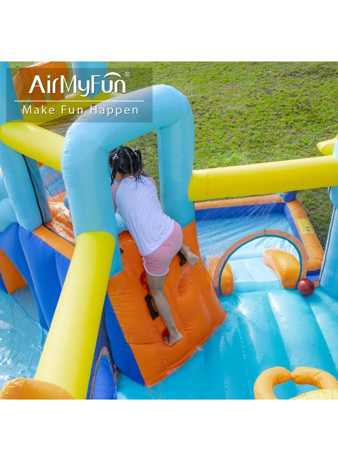 AirMyFun Space Splash Adventure Inflatable Water Park with Slide, Climbing Wall & Water Cannon - Image 5