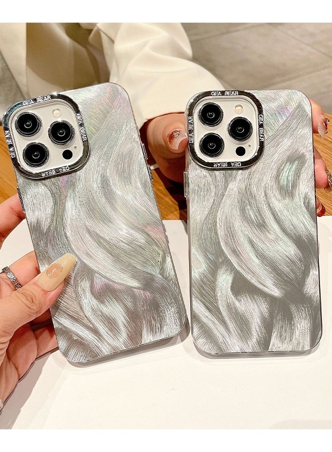 ملحقات غطاء الحافظة iPhone 15 Pro Max ، جراب هاتف بتصميم ريشة فضية ، غطاء خلفي واقي غير قابل للانزلاق ومضاد للاصفرار حماية غطاء خلفي بالليزر لجهاز iPhone 15 Pro Max - Image 5