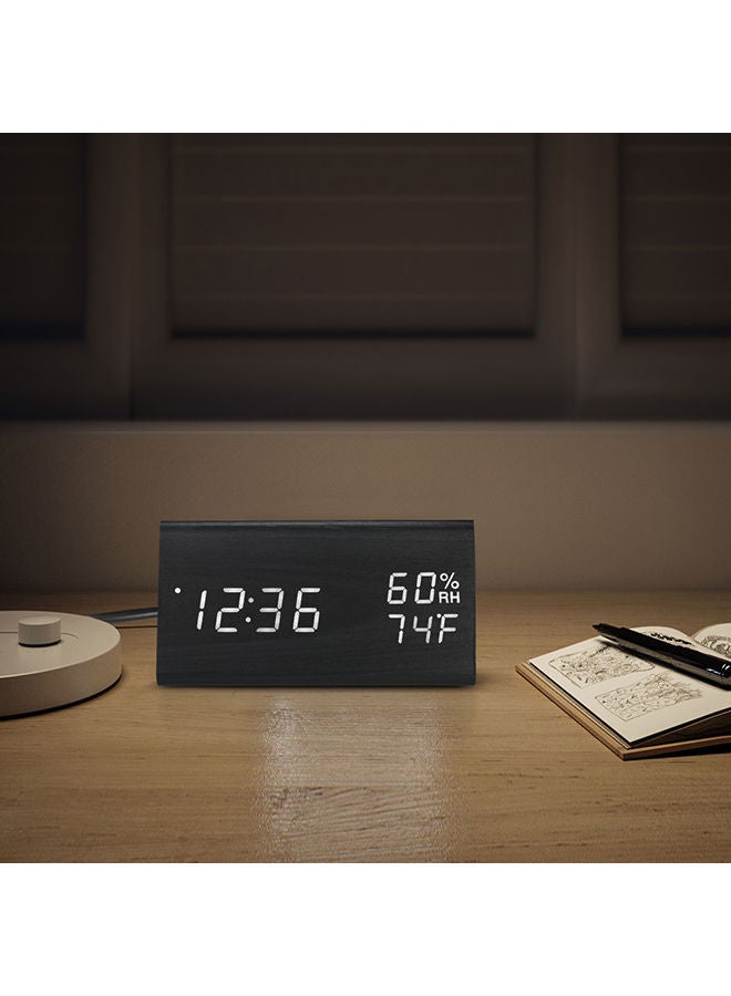 NIBEMINENT Battery Powered Led Sound Control Alarm Clock Black 17 x 9 5.5centimeter - Image 4