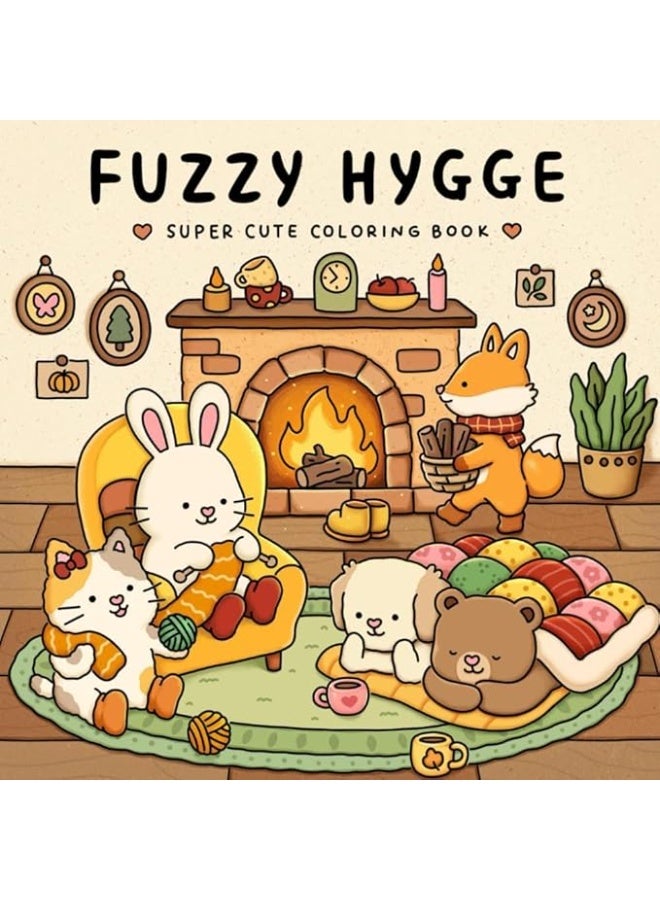 Fuzzy Hygge Coloring Book for Adults and Children 42 Sheets Assorted Shape - Image 1