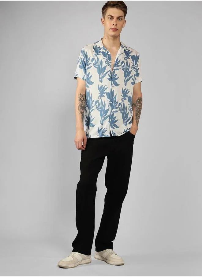 دينيس لينغو Floral Button-Down Shirt by Styli