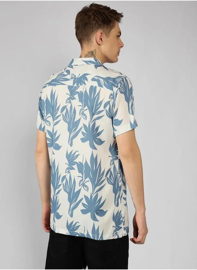 دينيس لينغو Floral Button-Down Shirt by Styli