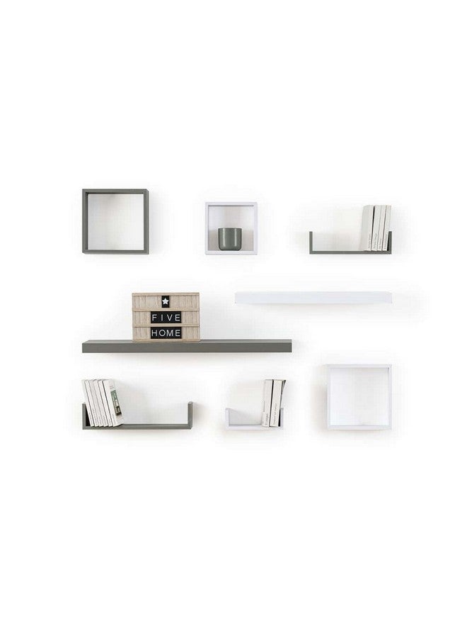 حامل ماكينة تحضير فيكسي طقم رفوف جدارية معلقة على شكل مكعبات 3 قطع أبيص 25 × 9 × 25 سم 138956B - Image 3