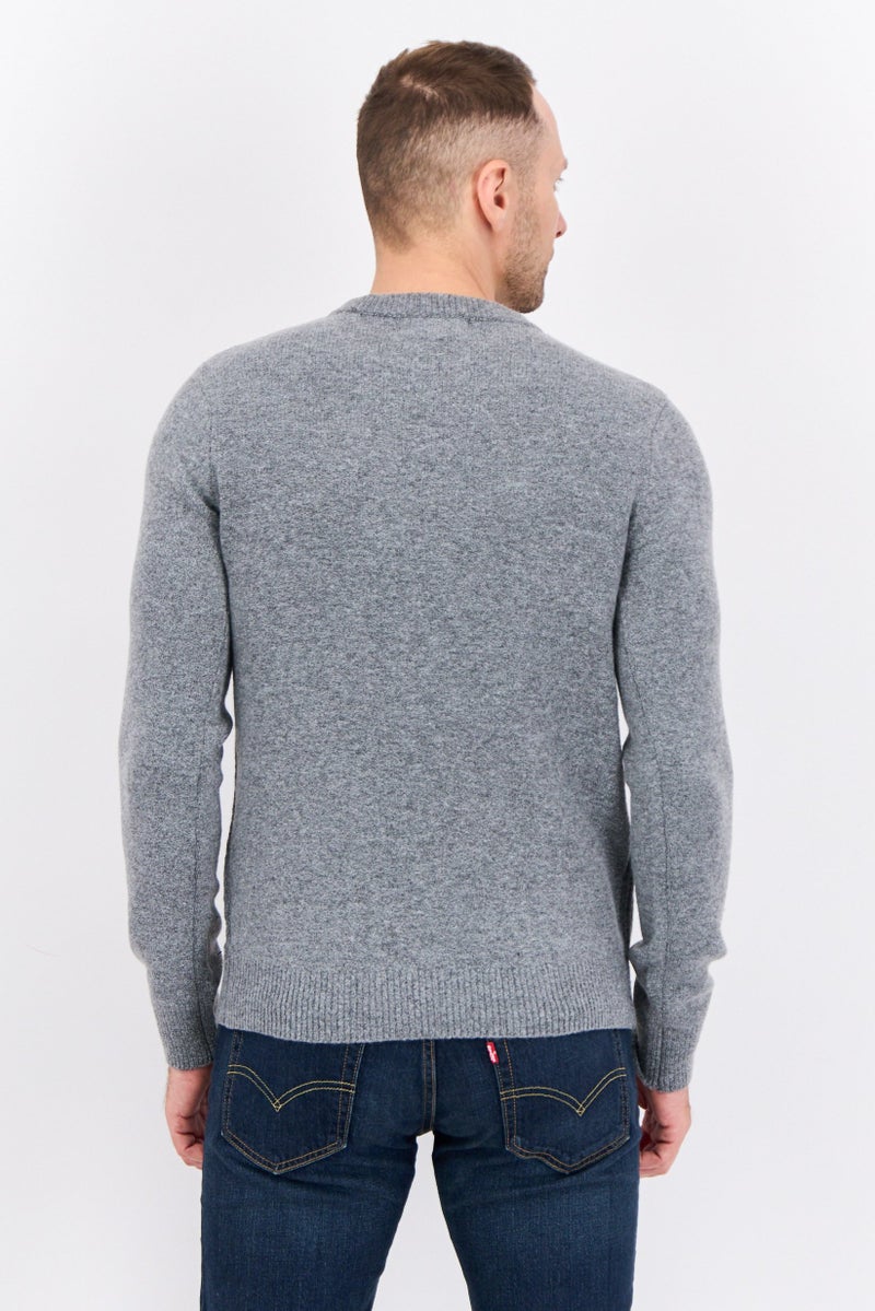 Thomas Sterling Men Crew Neck Knitted Sweater, Grey - Image 3