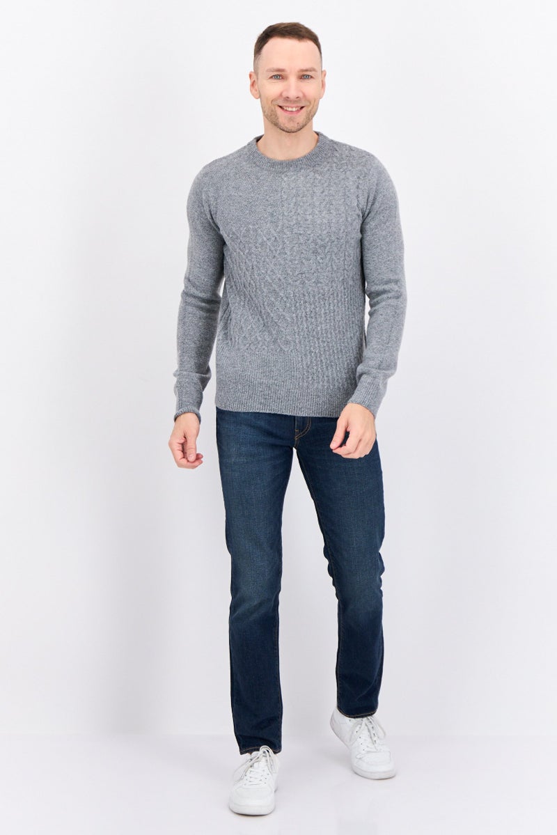 Thomas Sterling Men Crew Neck Knitted Sweater, Grey - Image 4