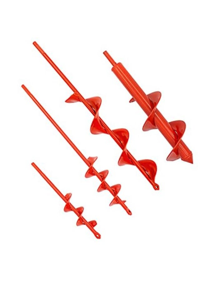 MAXCCINO Auger Drill Bit for Planting Set of 4, Garden Ground Earth Spiral Drill Bit for 3/8" Hex Drive Drill, for Post Hole Digger Bulb Bedding Digging Plant Rapid Planter - Image 1