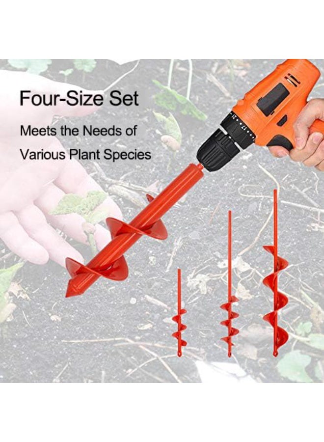 MAXCCINO Auger Drill Bit for Planting Set of 4, Garden Ground Earth Spiral Drill Bit for 3/8" Hex Drive Drill, for Post Hole Digger Bulb Bedding Digging Plant Rapid Planter - Image 3